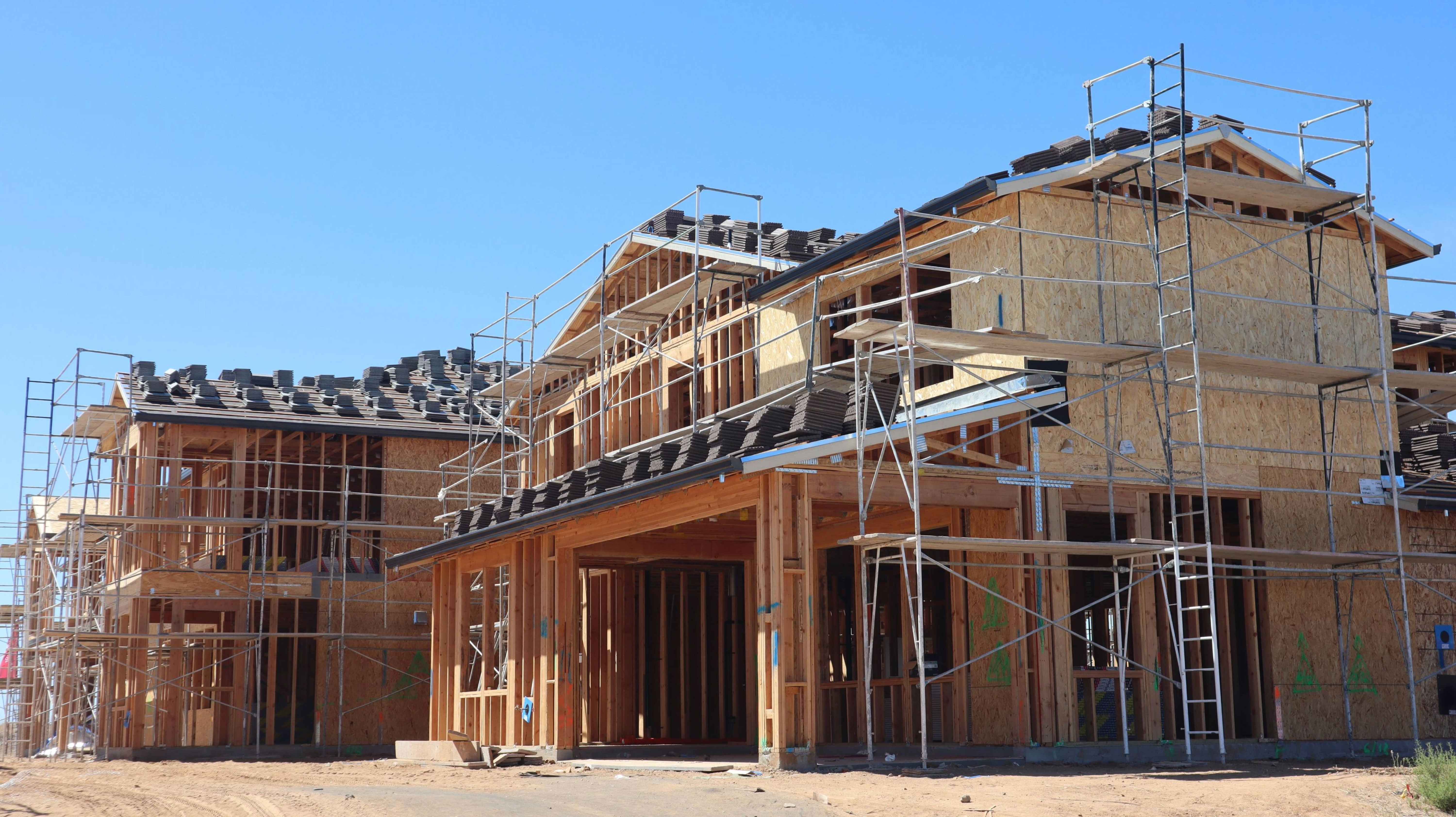 New construction framing for water main extension