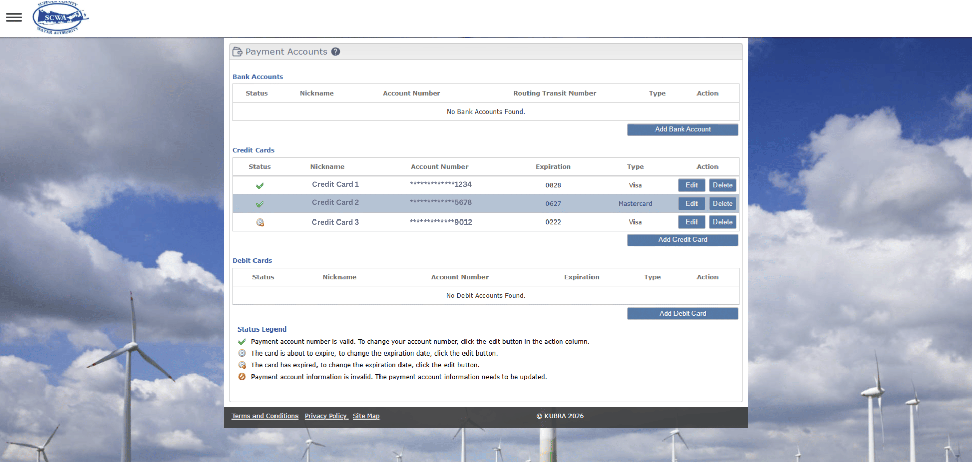 Manage Payment Accounts