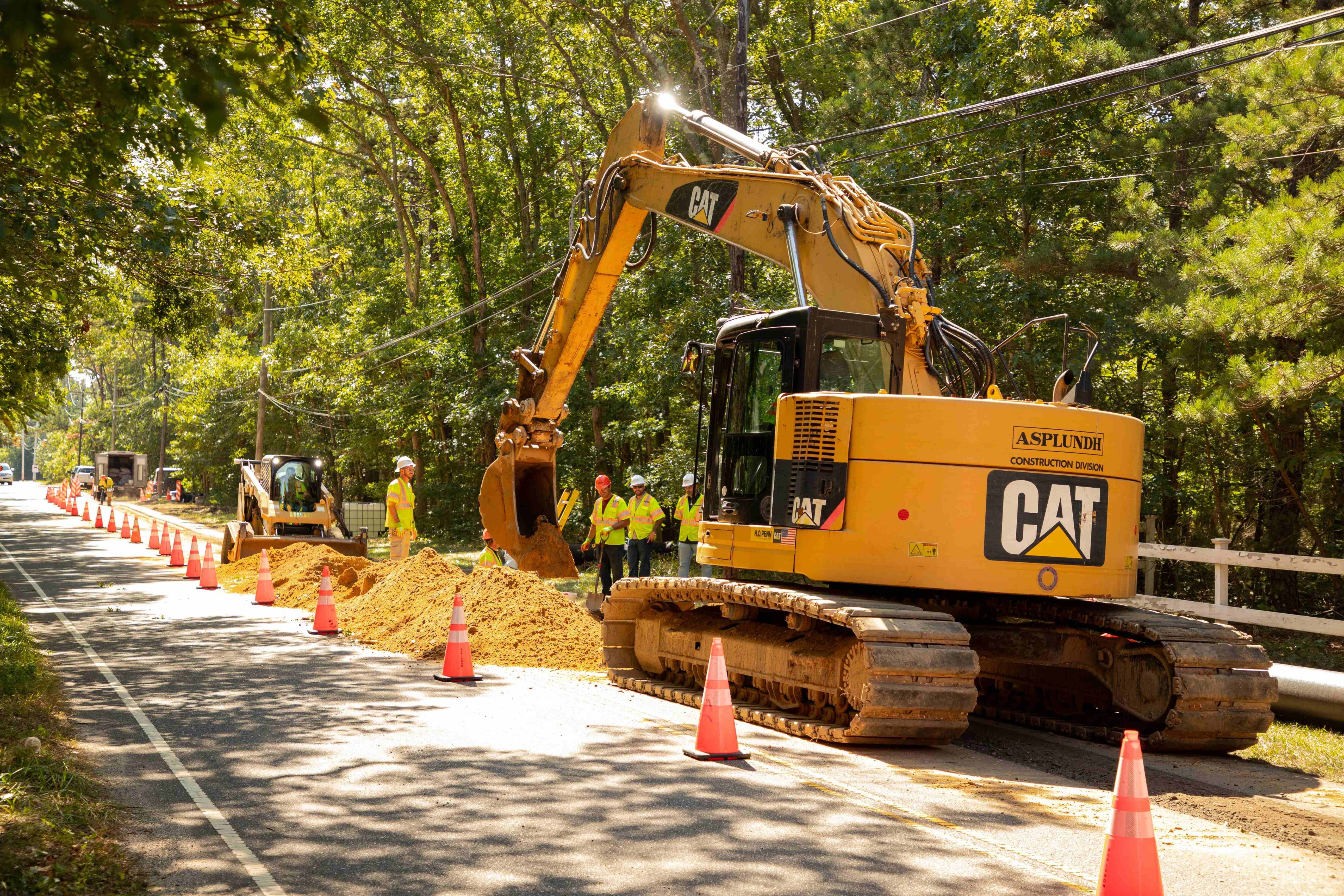 Roadway construction and distribution system work